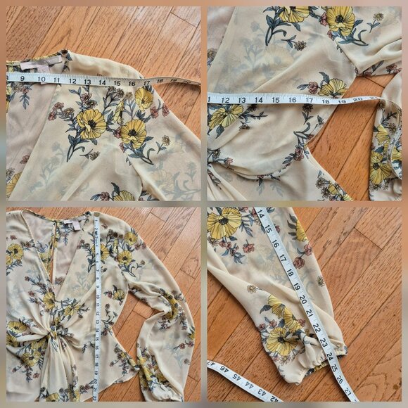 Forever 21 Contemporary Floral Blouse Large - Picture 12 of 14